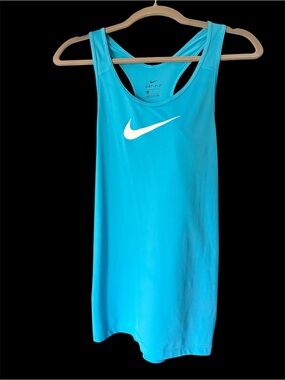 Nike Turquoise Dri-FIT Racerback Tank with White Swoosh